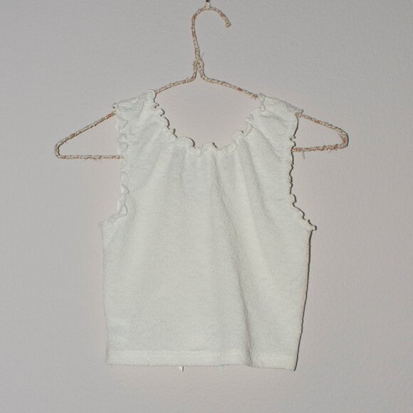 NWT PacSun John Galt Ruffle Trim Textured Tank Top - Picture 3 of 3